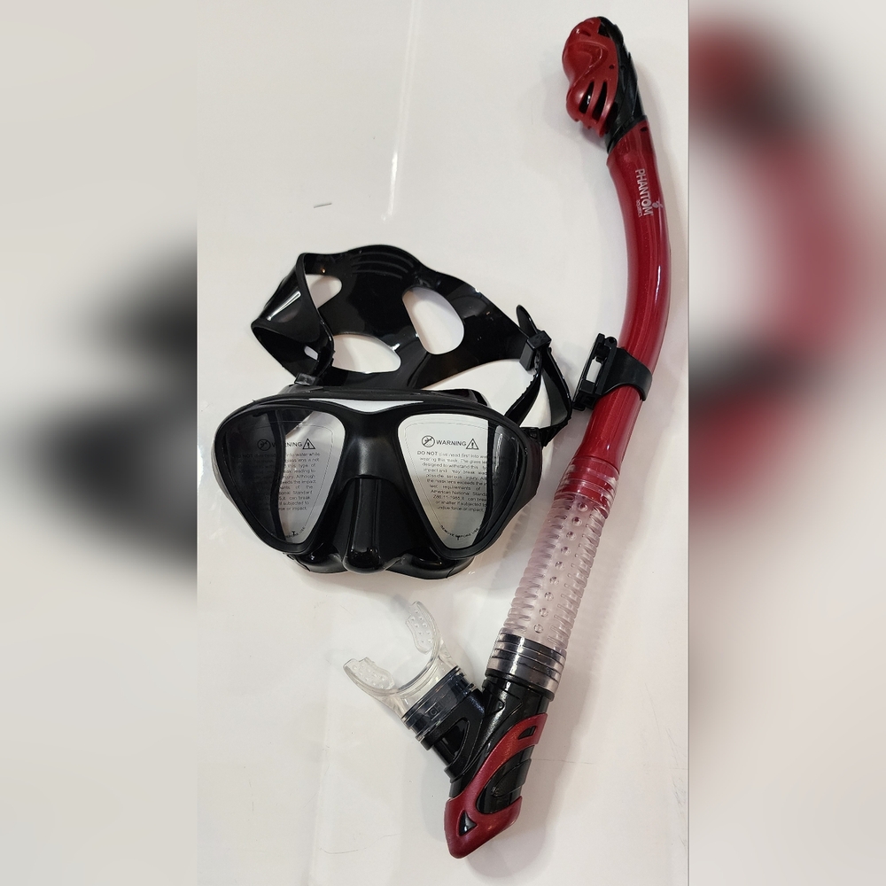 Professional Black and Red Snorkel Set